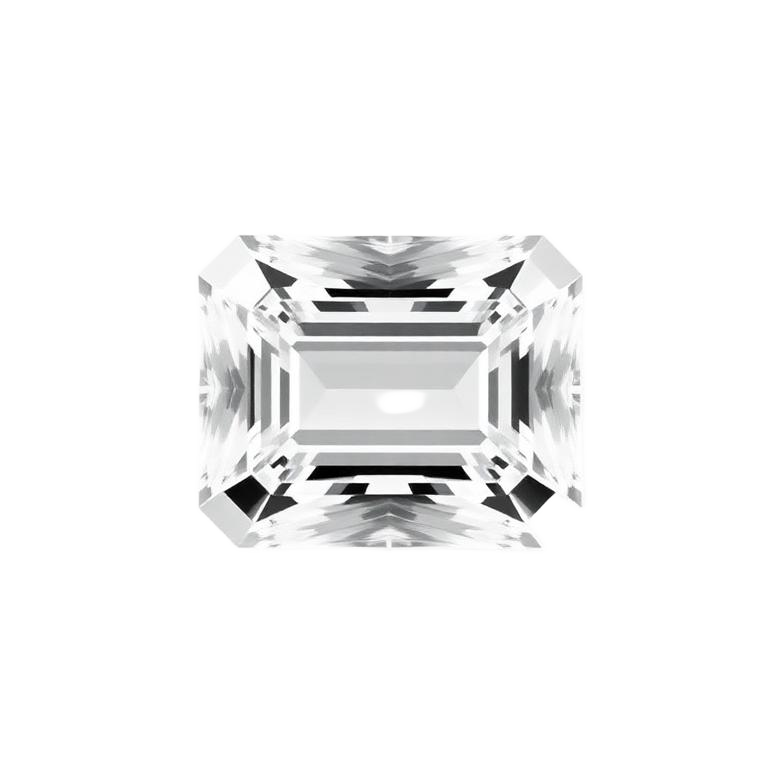 Emerald cut lab-grown diamond, 1.72 ct, color F, clarity VVS2