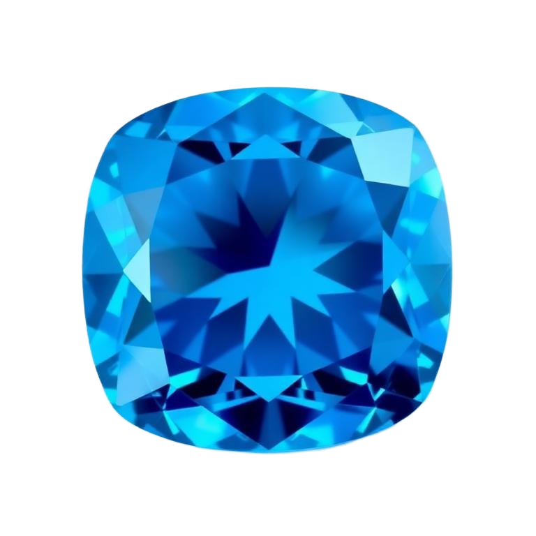 Cushion cut lab-grown diamond, 5 ct, color Fancy Blue, clarity VS2