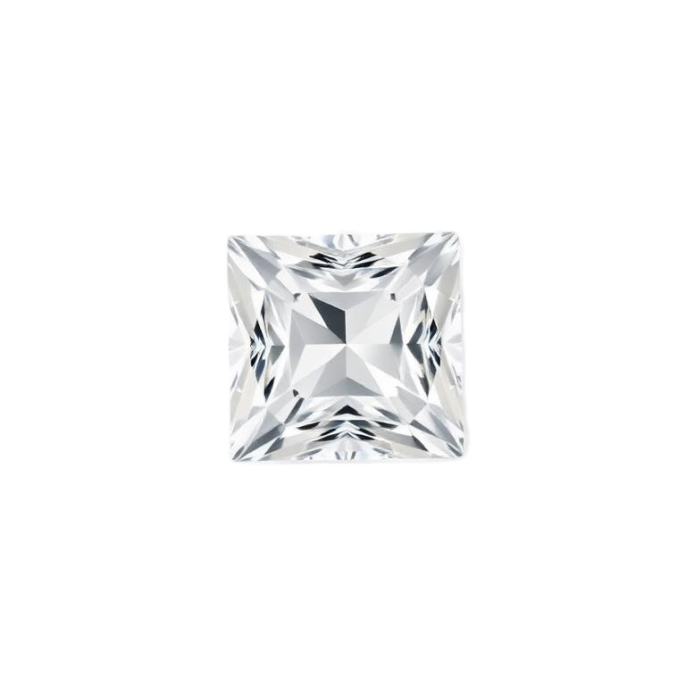 Princess cut lab-grown diamond, 0.564 ct, color E, clarity VS1